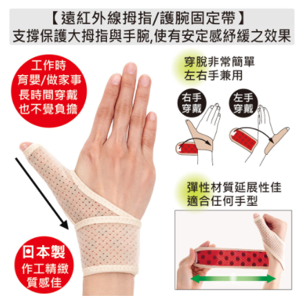 [Alphax] 遠紅外線手腕托/拇指護腕固定帶(媽媽手)
