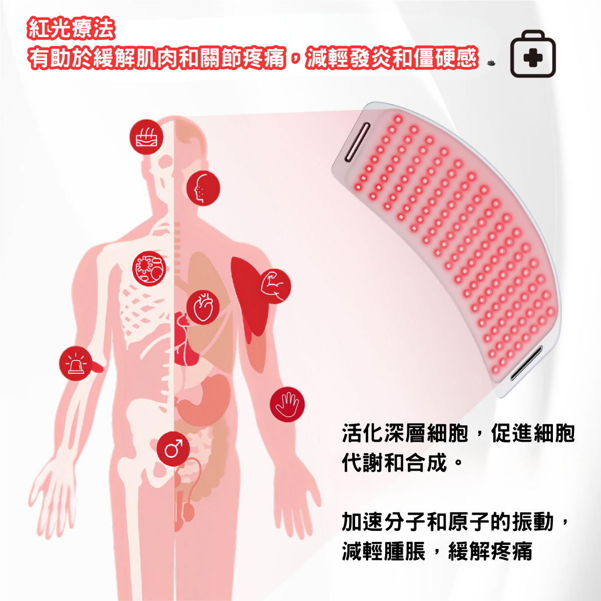 無線蜂巢深層紅光護理腰帶