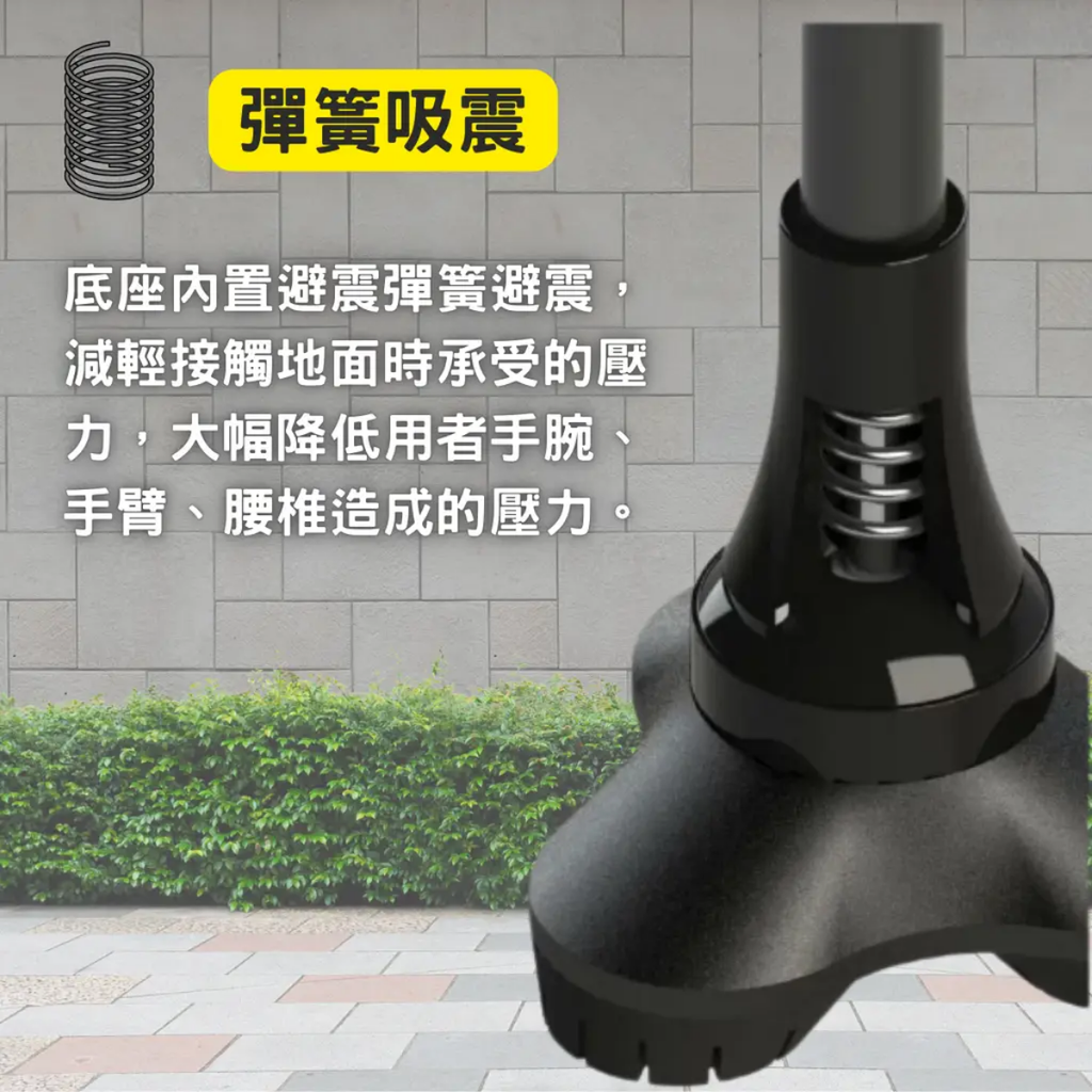 [Meds Support] 彈簧避震3腳拐杖/手杖 腳座360度旋轉多角度抓地