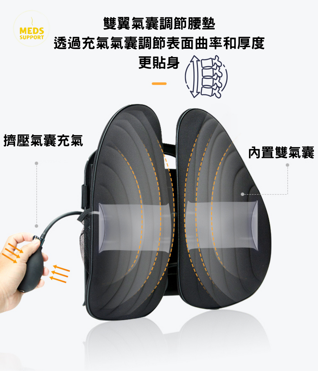 [Meds Support] 雙翼氣囊腰背墊