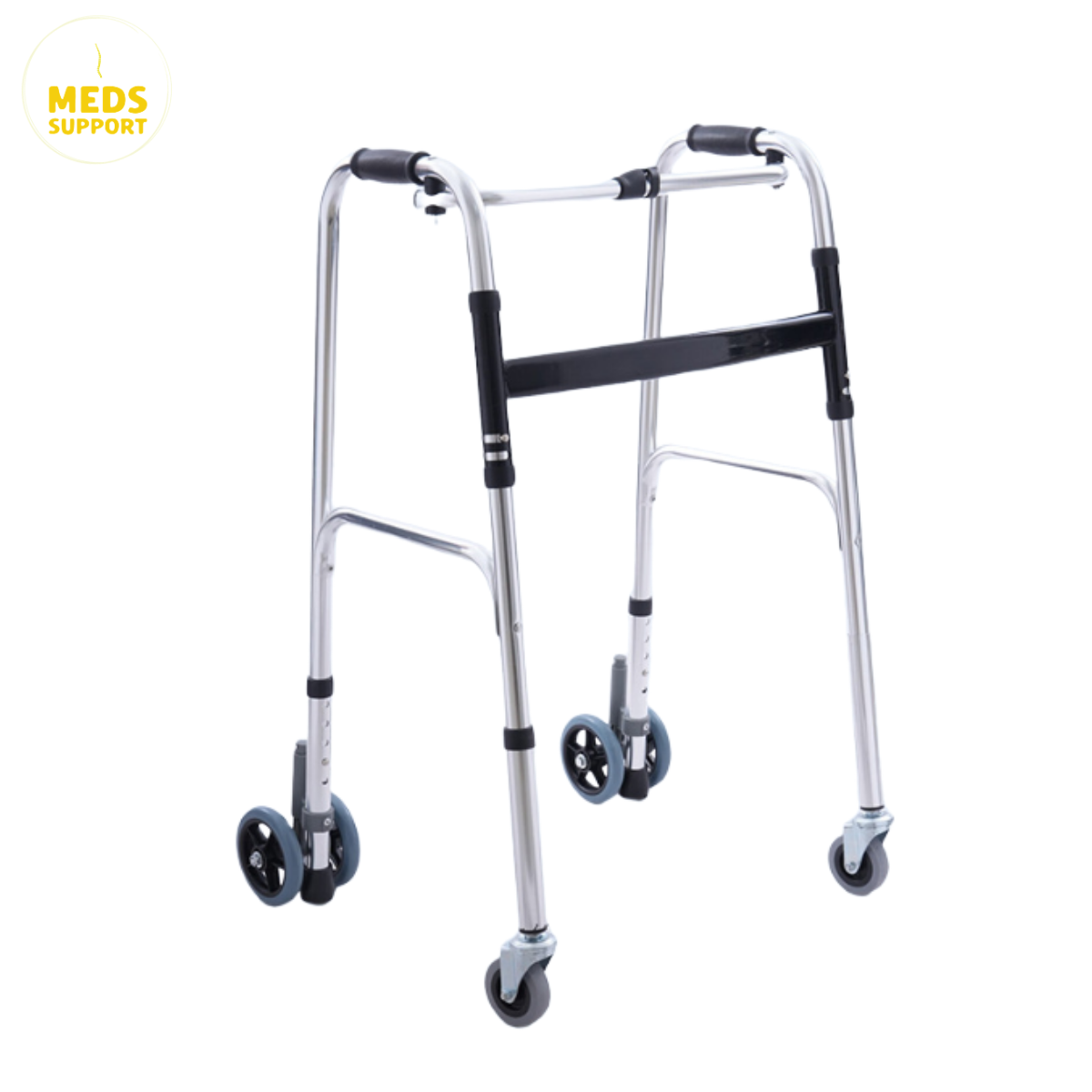 前後輪助行架：360度轉向前輪+按壓剎車