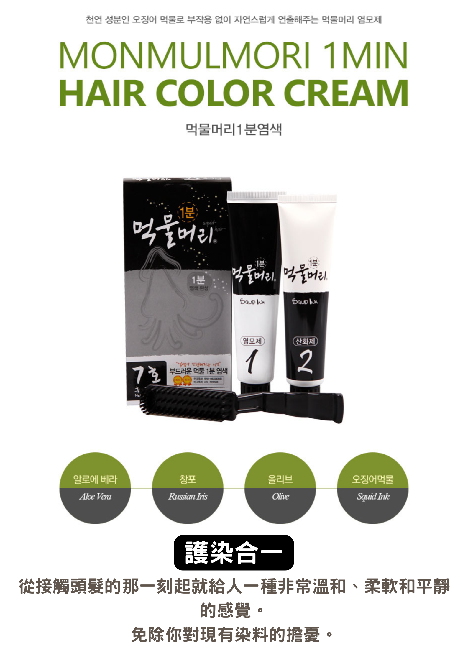 墨頭染髮膏男女快速1分鐘染髮劑 60ml