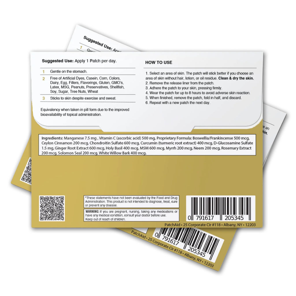 PatchAid 強效關節修護葡萄糖胺軟骨素貼片Glucosamine and Chondroitin Topical Plus Vitamin Patch