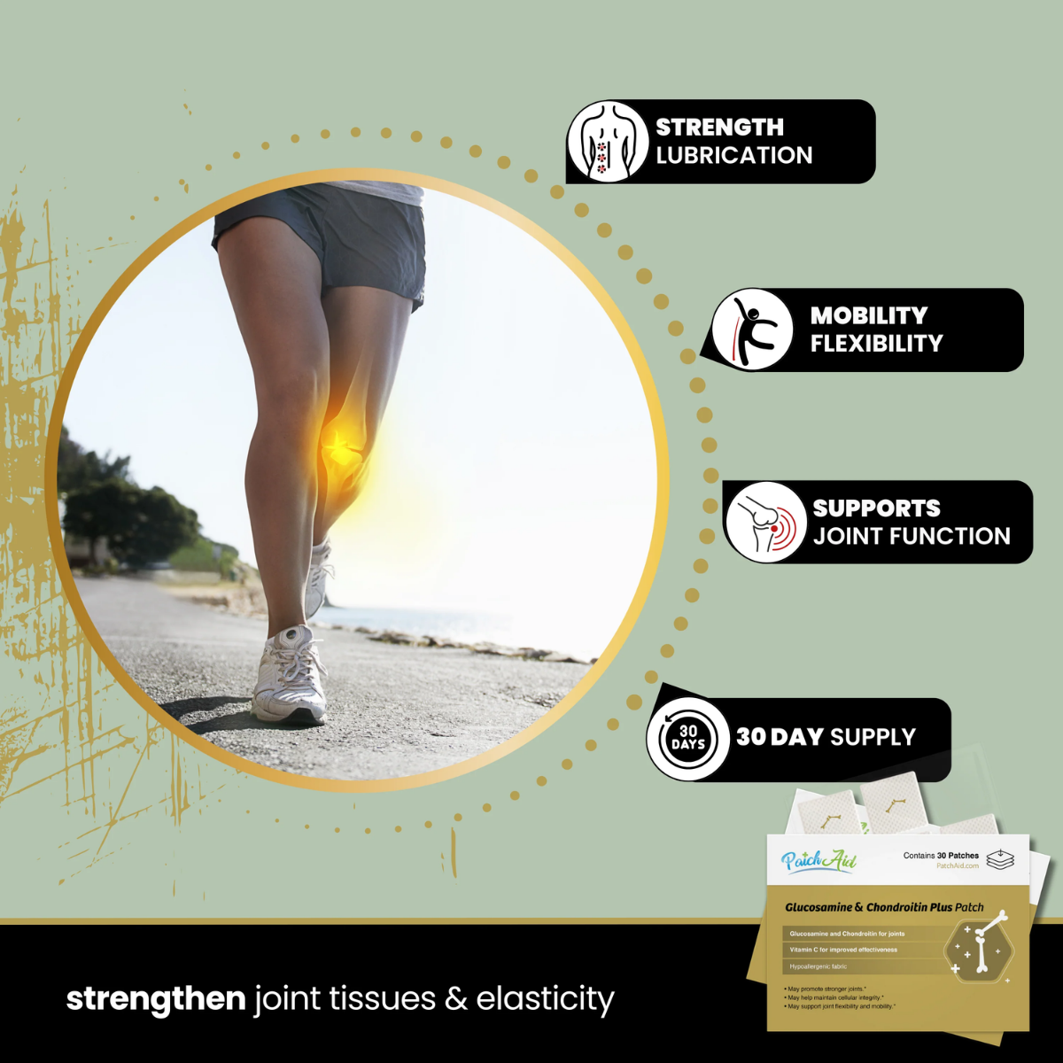 PatchAid 強效關節修護葡萄糖胺軟骨素貼片Glucosamine and Chondroitin Topical Plus Vitamin Patch