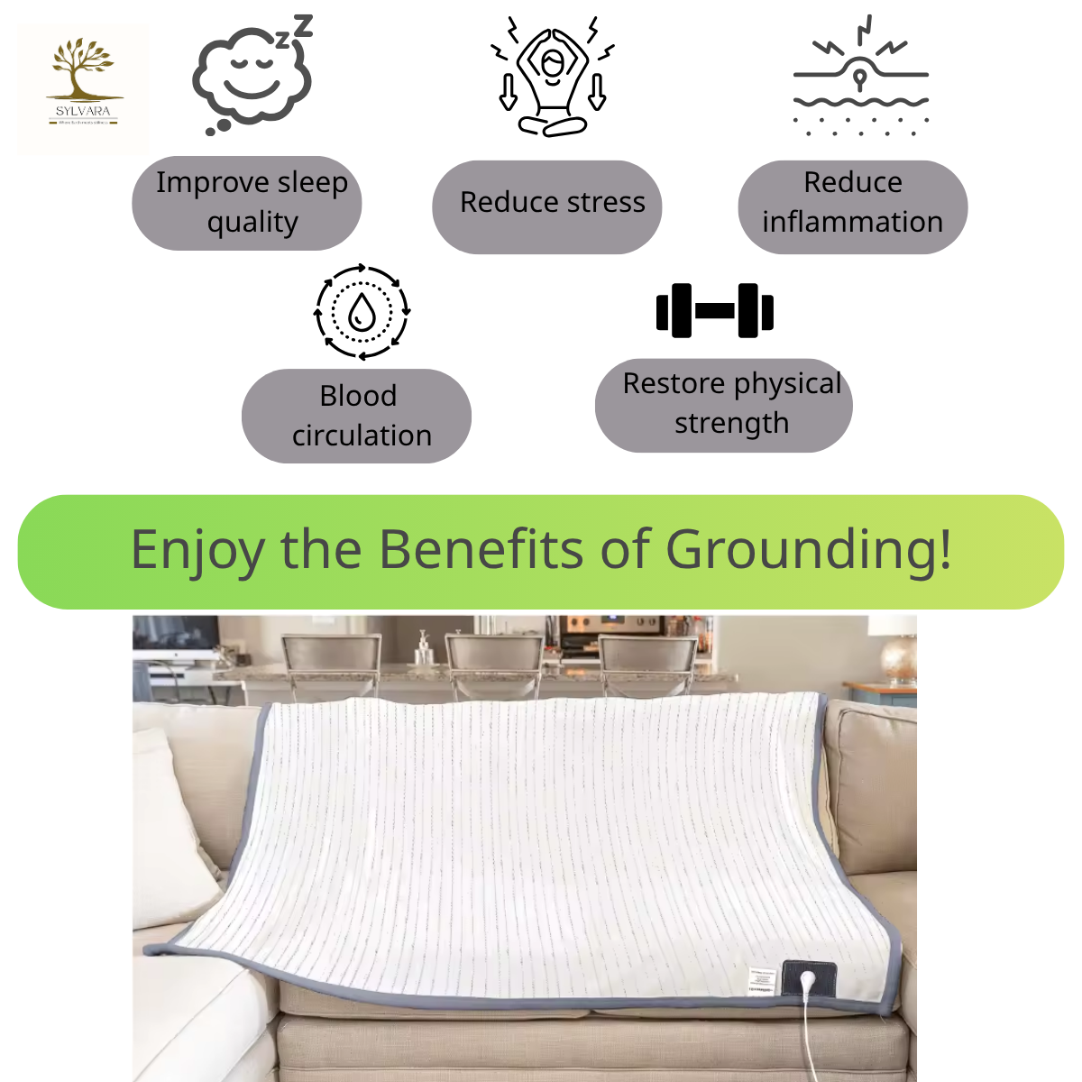 [Sylvara] 接地氣毛毯 絨被 自然療法 改善睡眠