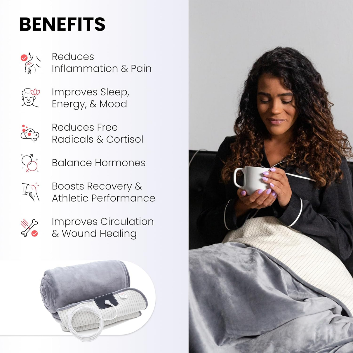 [Sylvara] 接地氣毛毯 絨被 自然療法 改善睡眠