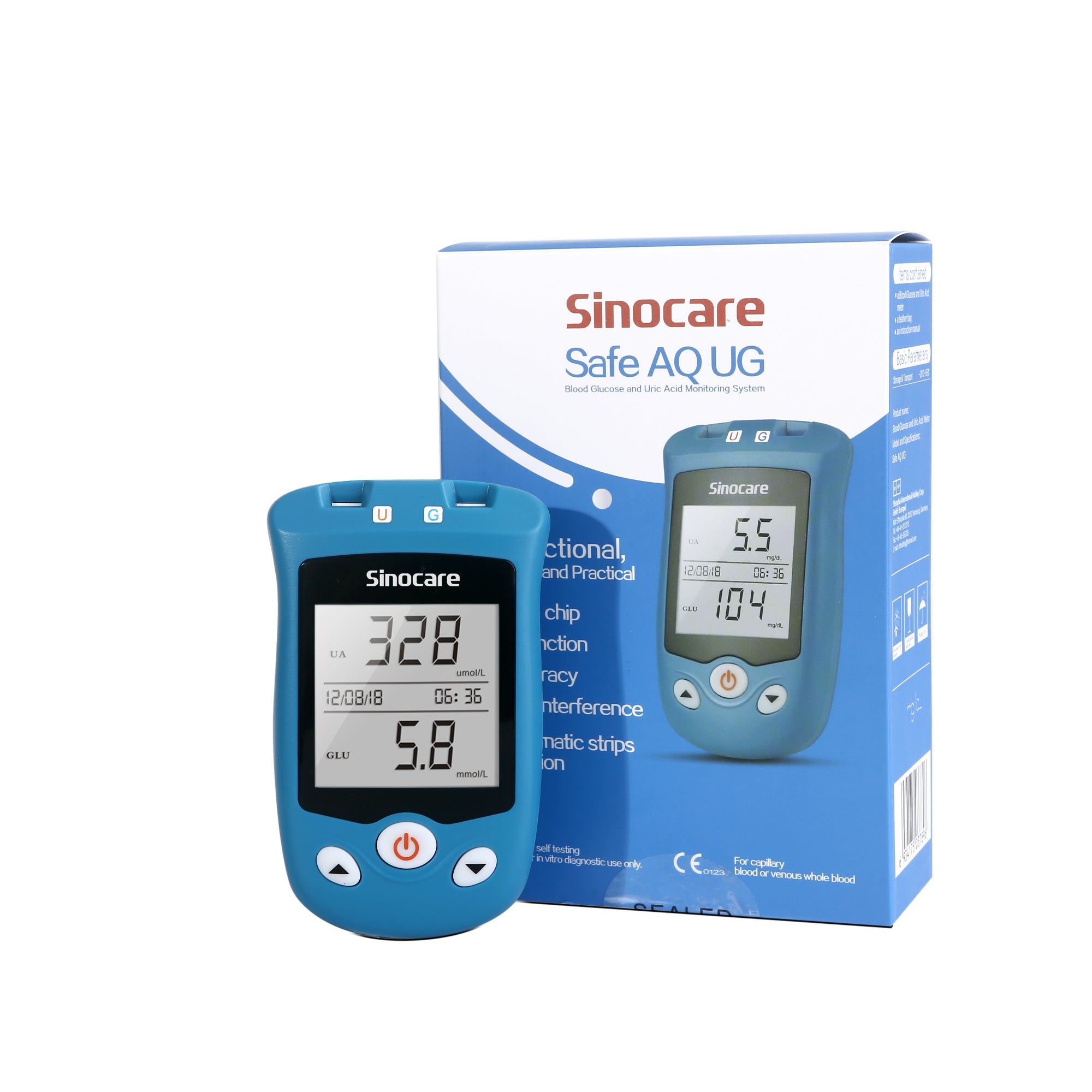 Sinocare AQ UG 2合1血糖尿酸測試儀 香港醫療器械註冊