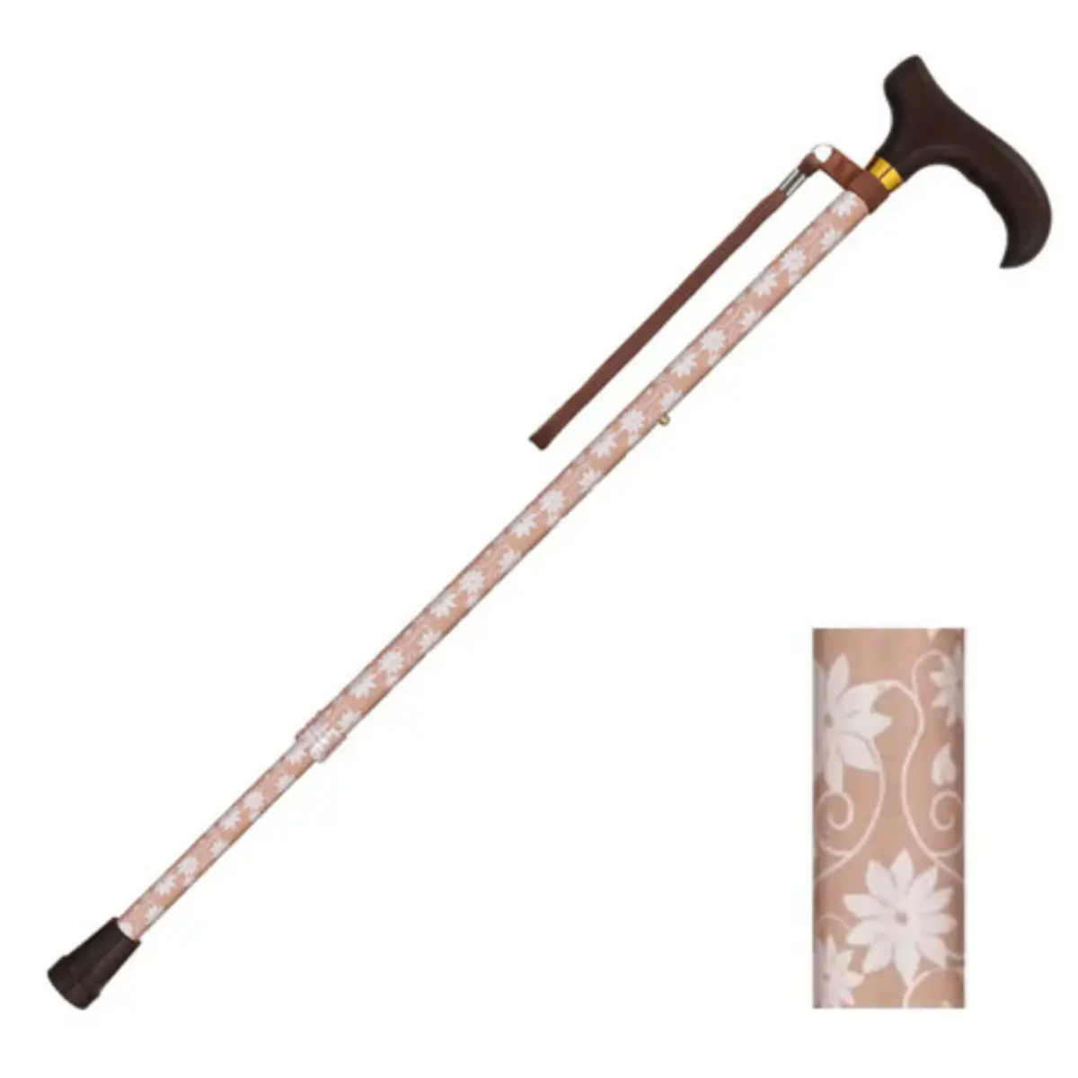 [Fuji Home] 單腳花紋拐杖(粉紅花) WB3934