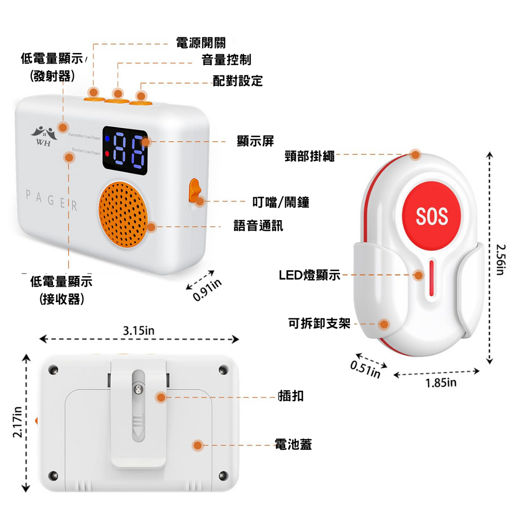 [WH] WHW2家護聆無線隨身SOS呼叫套裝