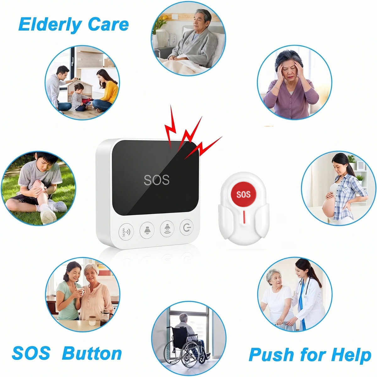 SS02智能WIFI SOS呼叫器 WHTY 套裝包括1個接收器及1個呼叫器