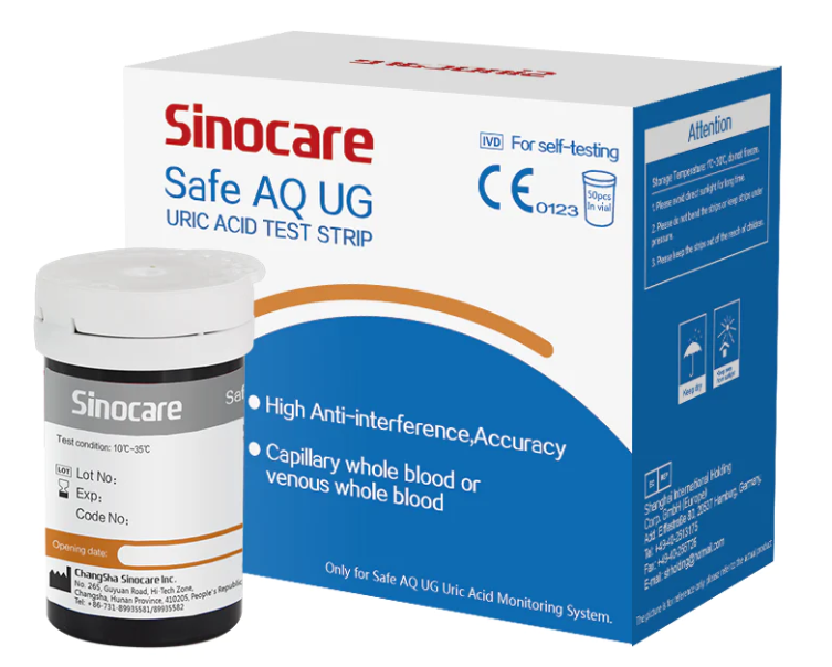 Sinocare AQ UG 2合1血糖尿酸測試儀 尿酸試紙